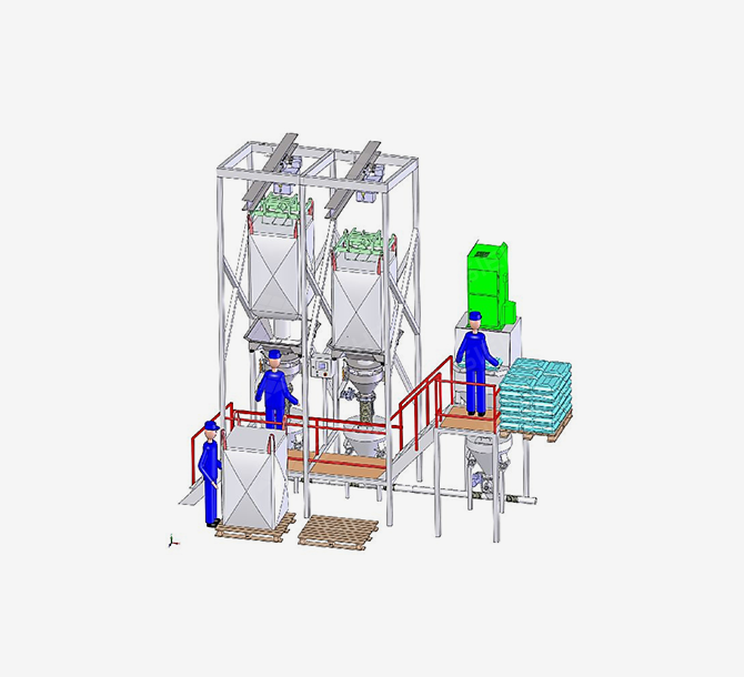 Discharging and Feeding Station for both small bag and ton bag